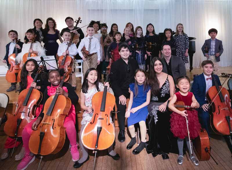 Elisabeth Morrow School cello teacher Ani Kalayjian and students