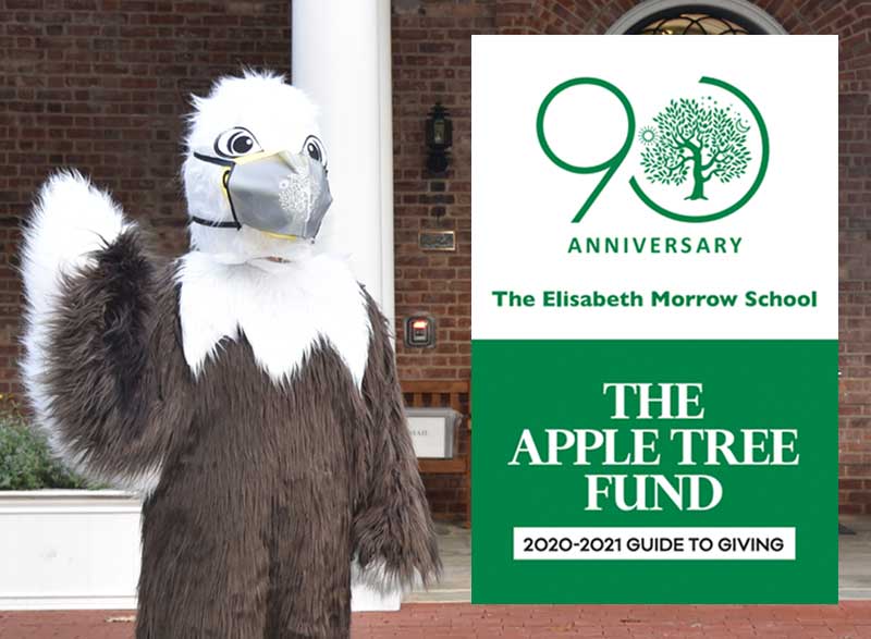 Image of Elisabeth Morrow School Eagle mascot and Apple Tree Fund Logo.