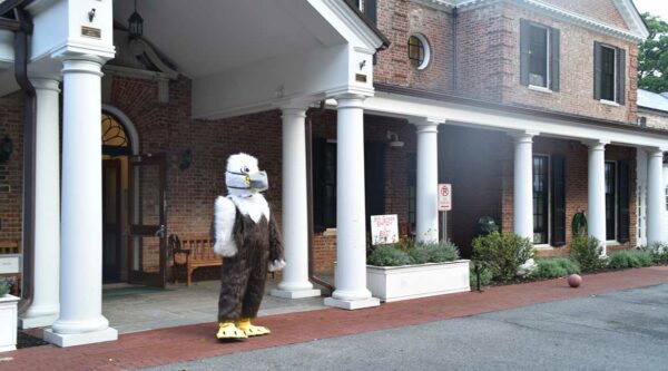 EMS Eagle Greets Students for the first day of school at Elisabeth Morrow School