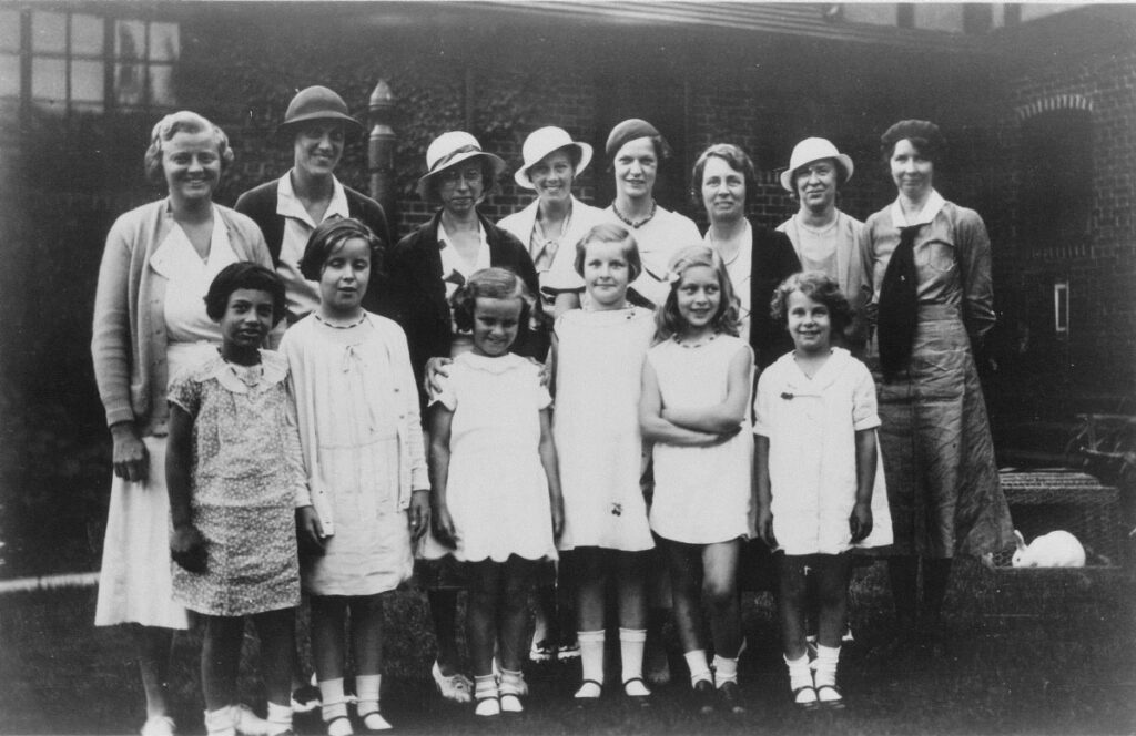 Black and white photo of the first graduating class, 1933.