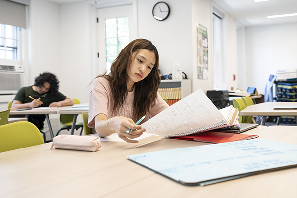 Student working