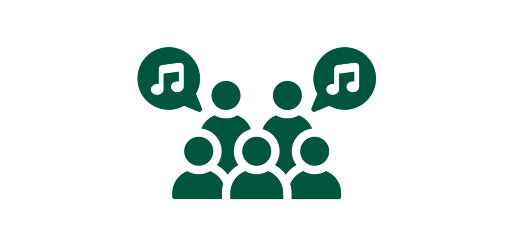 Graphic of a group of people singing.
