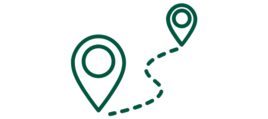 Graphic of two marked location points