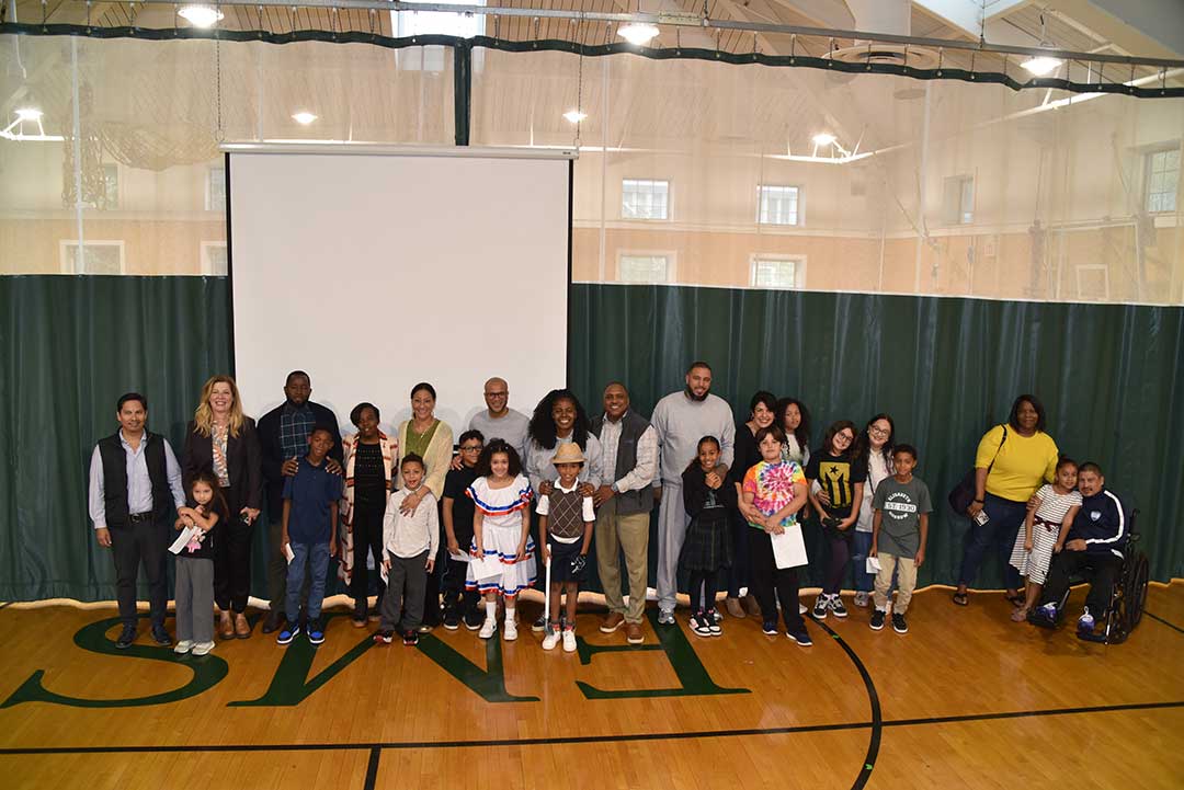 Students and their families of the Latinx Affinity Group after their LS Assembly presentation