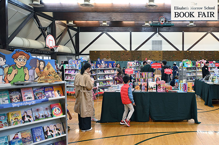 Families enjoying the EMS Book Fair & Storytelling Festival.